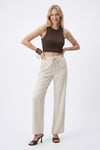 Lela Wide Leg Yüksek Bel Geniş Paça Bayan Pantolon 668YP5424 TAŞ