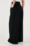 Lela Wide Leg Yüksek Bel Geniş Paça Palazzo Bayan Pantolon 5866290 SİYAH