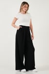 Lela Wide Leg Yüksek Bel Geniş Paça Palazzo Bayan Pantolon 5866290 SİYAH
