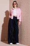 Lela Wide Leg Yüksek Bel Geniş Paça Palazzo Bayan Pantolon 5866290 LACİVERT