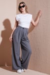 Lela Wide Leg Yüksek Bel Geniş Paça Palazzo Bayan Pantolon 5866290 GRİ