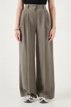 Lela Wide Leg Yüksek Bel Geniş Paça Pileli Bayan Pantolon 6923871 HAKİ