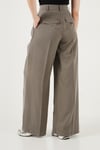 Lela Wide Leg Yüksek Bel Geniş Paça Pileli Bayan Pantolon 6923871 HAKİ