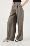 Lela Wide Leg Yüksek Bel Geniş Paça Pileli Bayan Pantolon 6923871 HAKİ