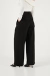 Lela Wide Leg Yüksek Bel Geniş Paça Pileli Bayan Pantolon 6923871 SİYAH