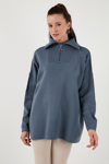 Lela Yarım Fermuarlı Onesize Triko Bayan Kazak 4616079Y İNDİGO
