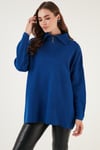 Lela Yarım Fermuarlı Onesize Triko Bayan Kazak 4616079Y SAKS