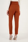Lela Yüksek Bel Cepli Kemerli Regular Fit Kumaş Bayan Pantolon 611PL04 KİREMİT