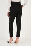Lela Yüksek Bel Cepli Kemerli Regular Fit Kumaş Bayan Pantolon 611PL04 SİYAH
