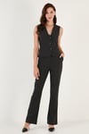 Lela Yüksek Bel Regular Fit Bol Paça Klasik Bayan Pantolon 611PL030 KOYU GRİ