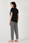 Lela Yumuşak Dokulu Bisiklet Yaka Bayan Pijama Takımı 6097605 SİYAH-BEYAZ