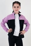 Lela Yumuşak Dokulu Fermuarlı Renk Bloklu Dik Yaka Cepli Hırka Unisex Çocuk Polar 5905001 LİLA-SİYAH