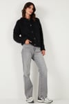 Lela Yumuşak Tüylü Regular Fit Bisiklet Yaka Düğmeli Bayan Hırka 4617007 SİYAH