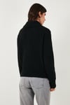 Lela Yün Karışımlı Regular Fit Düğmeli Bayan Polo Yaka Kazak 4617019 SİYAH