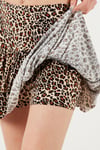 Leoparlı Slim Fit Fırfırlı Mini Boy Kadın Şort Etek 5866293 LEOPAR