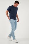 Levi's % 100 Pamuk Relaxed Fit Bisiklet Yaka Logolu Erkek T Shirt A2082-0197 LACİVERT