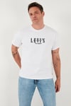Levi's % 100 Pamuk Relaxed Fit Bisiklet Yaka Logolu Erkek T Shirt A2082-0258 BEYAZ