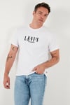 Levi's % 100 Pamuk Relaxed Fit Bisiklet Yaka Logolu Erkek T Shirt A2082-0258 BEYAZ