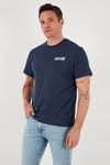 Levi's % 100 Pamuk Relaxed Fit Bisiklet Yaka Logolu Erkek T Shirt A2082-0197 LACİVERT