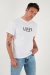 Levi's % 100 Pamuk Relaxed Fit Bisiklet Yaka Logolu Erkek T Shirt A2082-0258 BEYAZ