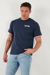 Levi's % 100 Pamuk Relaxed Fit Bisiklet Yaka Logolu Erkek T Shirt A2082-0197 LACİVERT