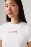Levi's % 100 Pamuk Slim Fit Bisiklet Yaka Logolu Bayan T Shirt 001MY-0000 BEYAZ