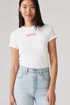 Levi's % 100 Pamuk Slim Fit Bisiklet Yaka Logolu Bayan T Shirt 001MY-0000 BEYAZ