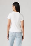 Levi's % 100 Pamuk Slim Fit Bisiklet Yaka Logolu Bayan T Shirt 001MY-0000 BEYAZ