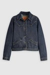 Levi's % 100 Pamuk Slim Fit Cepli Bayan Kot Ceket 001YL-0000 KOYU MAVİ