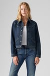 Levi's % 100 Pamuk Slim Fit Cepli Bayan Kot Ceket 001YL-0000 KOYU MAVİ
