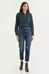 Levi's 501 Pamuklu Yüksek Bel Straight Fit Kısa Paça Jeans Bayan Kot Pantolon 36200-0290 KOYU MAVİ