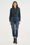 Levi's 501 Pamuklu Yüksek Bel Straight Fit Kısa Paça Jeans Bayan Kot Pantolon 36200-0290 KOYU MAVİ