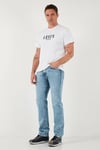 Levi's 505 Streç Pamuklu Regular Fit Düz Paça Jeans Erkek Kot Pantolon 001T2-0010 Buz Mavisi