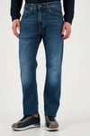 Levi's 505 Streç Pamuklu Regular Fit Düz Paça Jeans Erkek Kot Pantolon 001T2-0005 MAVİ