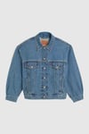 Levi's 90S % 100 Pamuk Relaxed Fit Düz Yaka Bayan Kot Ceket A1743-0127 MAVİ
