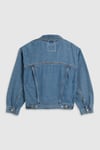 Levi's 90S % 100 Pamuk Relaxed Fit Düz Yaka Bayan Kot Ceket A1743-0127 MAVİ
