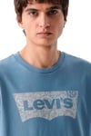 Levi's Baskılı % 100 Pamuk Standart Fit Bisiklet Yaka Erkek T Shirt 22491-1951 MAVİ