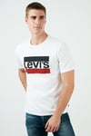 Levi's Baskılı Bisiklet Yaka % 100 Pamuk Erkek T Shirt 39636-0043 BEYAZ