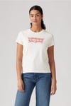Levi's Baskılı Pamuklu Relaxed Fit Bisiklet Yaka Bayan T Shirt A2086-0383 KREM