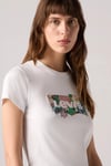Levi's Çiçek Baskılı % 100 Pamuk Standart Fit Bisiklet Yaka Bayan T Shirt 17369-2931 BEYAZ