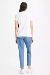 Levi's Logo Baskılı Bisiklet Yaka % 100 Pamuk Regular Fit Bayan T Shirt A2086-0196 BEYAZ