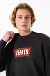 Levi's Logolu Pamuklu Regular Fit Kapüşonlu Erkek Sweat 003VL-0003 SİYAH