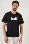 Levi's Logolu Relaxed Fit Bisiklet Yaka % 100 Pamuk Erkek T Shirt A2082-0030 SİYAH