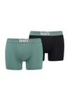 Levi's Logolu Yumuşak Pamuklu 2 Pack Erkek Boxer 37149-0861 LACİVERT-YEŞİL