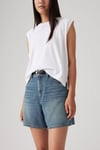 Levi's Pamuk ve Keten Karışımlı Baggy Fit Yüksek Bel Bayan Short A9311-0017 MAVİ