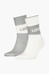 Levi's Pamuklu 2 Pack Erkek Çorap 37157-0759 KREM-GRİ