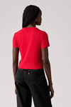 Levi's Pamuklu Slim Fit Bisiklet Yaka Logolu Crop Bayan T Shirt 005G4-0002 KIRMIZI