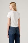 Levi's Pamuklu Slim Fit Bisiklet Yaka Logolu Crop Kadın T Shirt 005G4-0001 BEYAZ