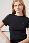 Levi's Pamuklu Slim Fit Bisiklet Yaka Logolu Crop Kadın T Shirt 005G4-0000 SİYAH