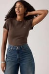 Levi's Pamuklu Slim Fit Logolu Bisiklet Yaka Bayan T Shirt 000KK-0015 KAHVE